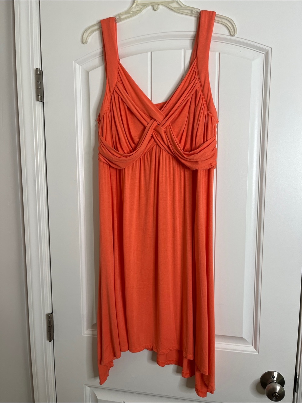 New York & Co-Turquoise, baby doll dress w/V-neckline & twisted bust detail-XL